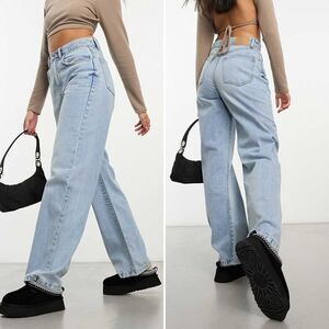 COTTON ON Stretch Straight Jeans Size 4 Vintage Wash Boyfriend Hi Rise Denim‎